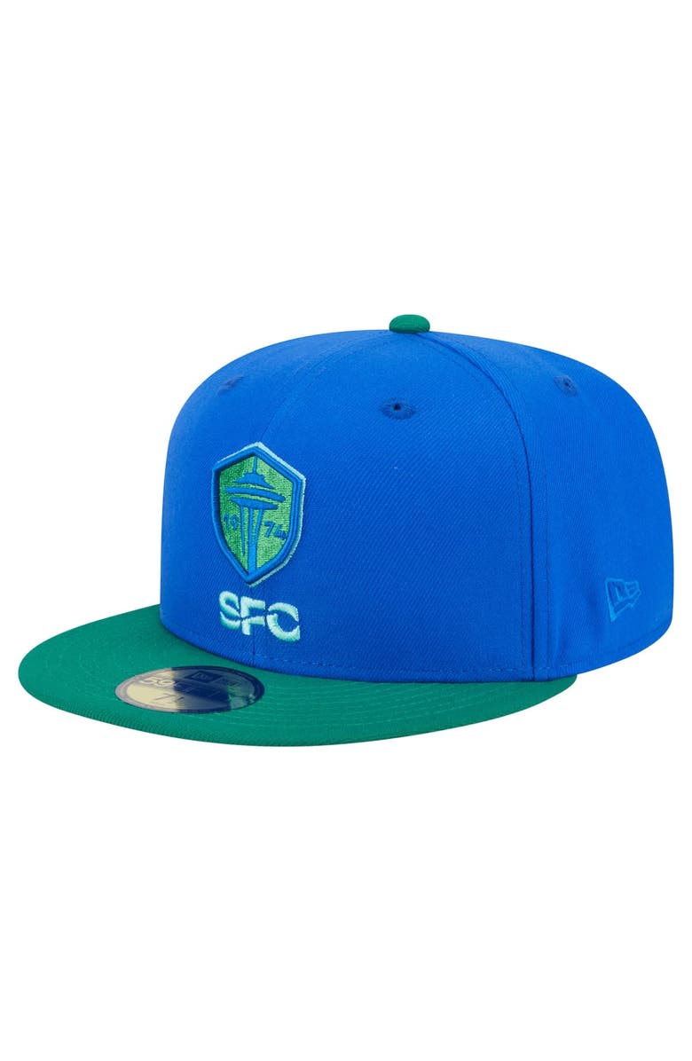 New Era Men's New Era Blue Seattle Sounders FC 2025 Kickoff 59FIFTY Fitted Hat, Alternate, color, Blue