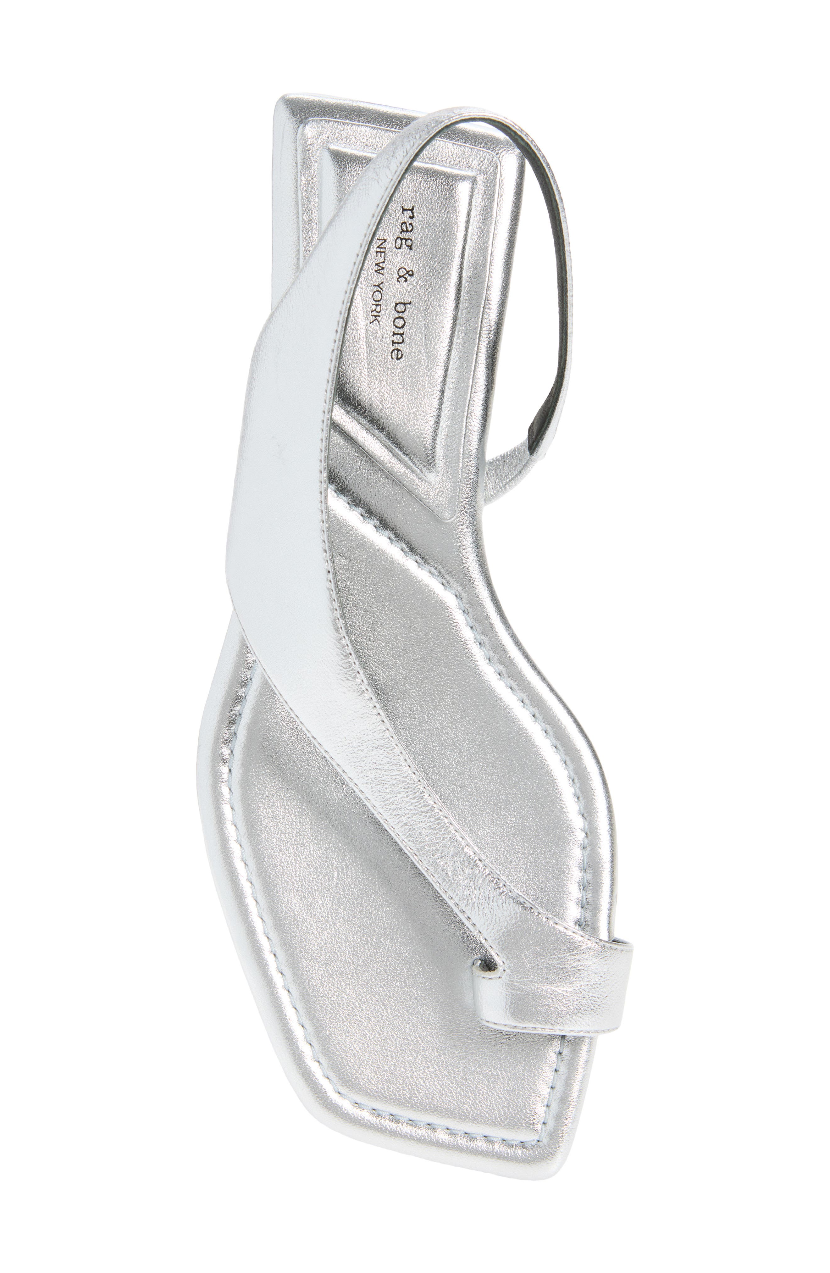 rag & bone Live Flat Sandal, Alternate, color, Silver