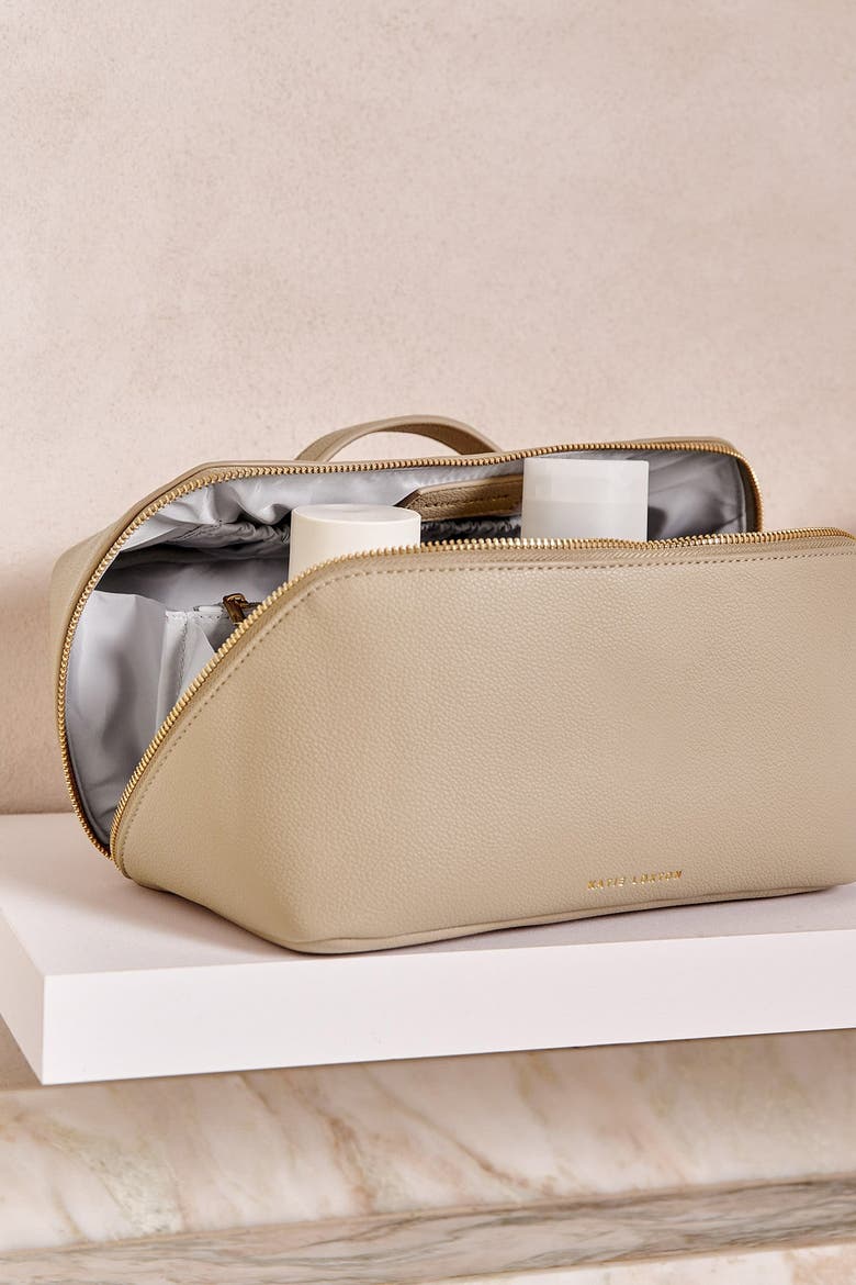 Large Make Up and Toiletry Bag, Alternate, color, Light Taupe