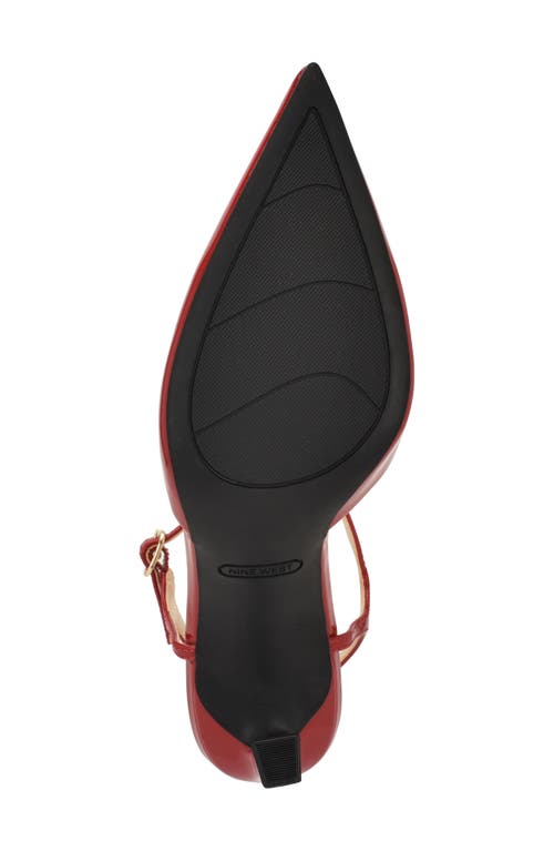 Nine West Dres Ankle Strap Pointed Toe Pump In Red