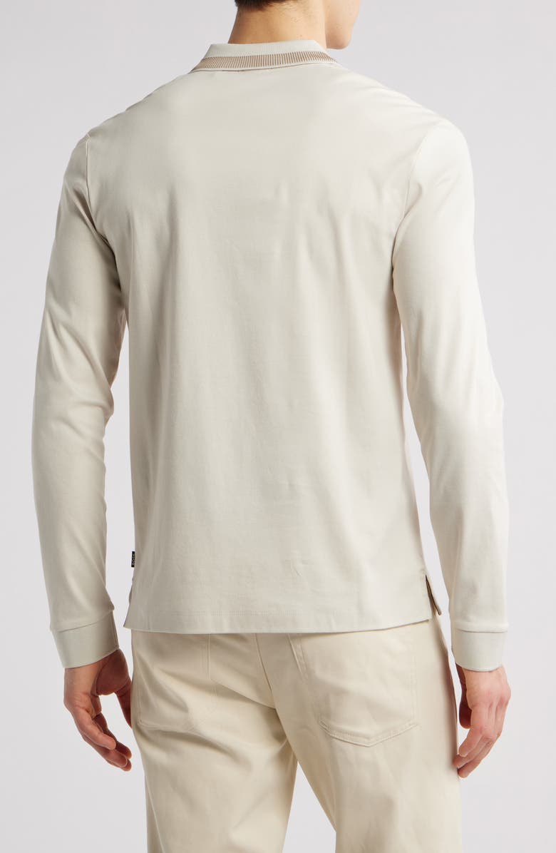 BOSS Pleins Long Sleeve Polo, Alternate, color, White