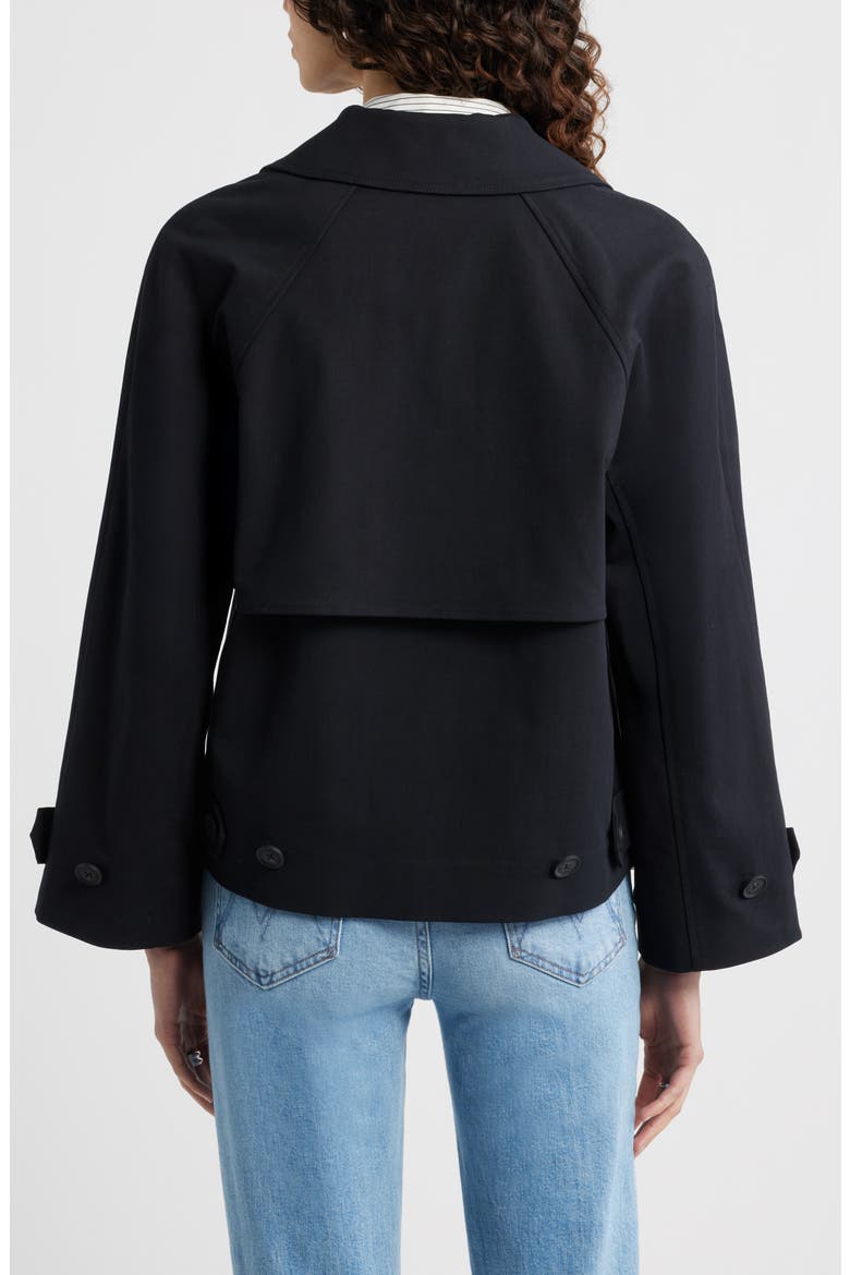 Stretch Cotton Trench Coat, Alternate, color, BLACK