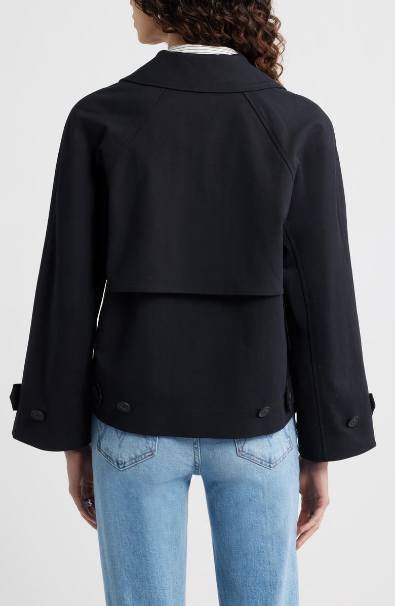 Nordstrom Stretch Cotton Trench Coat, Alternate, color, Black