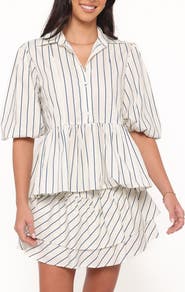 Petal & Pup Thomas Striped Peplum Cotton Top