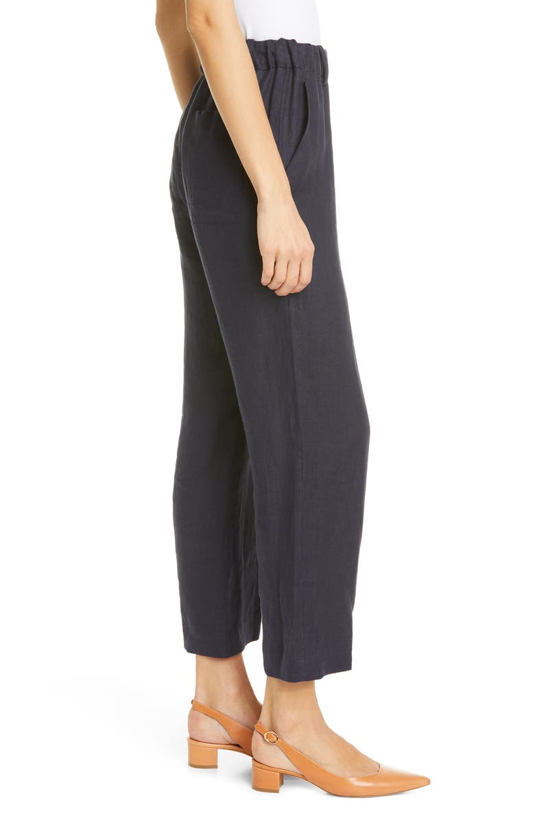 Mansur Gavriel Linen Pull-On Pants, Alternate, color, 