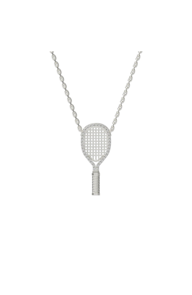 PASCAL The Tennis Necklace, White Diamond Halo, Main, color, Silver / White Diamond