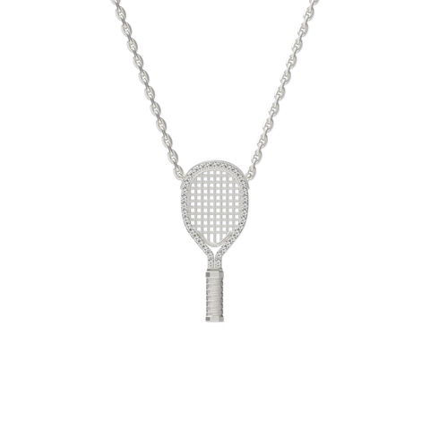The Tennis Necklace, White Diamond Halo