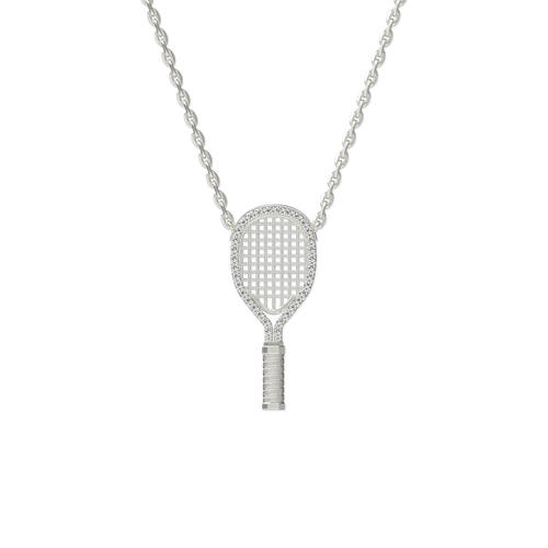 Pascal The Tennis Necklace, White Diamond Halo