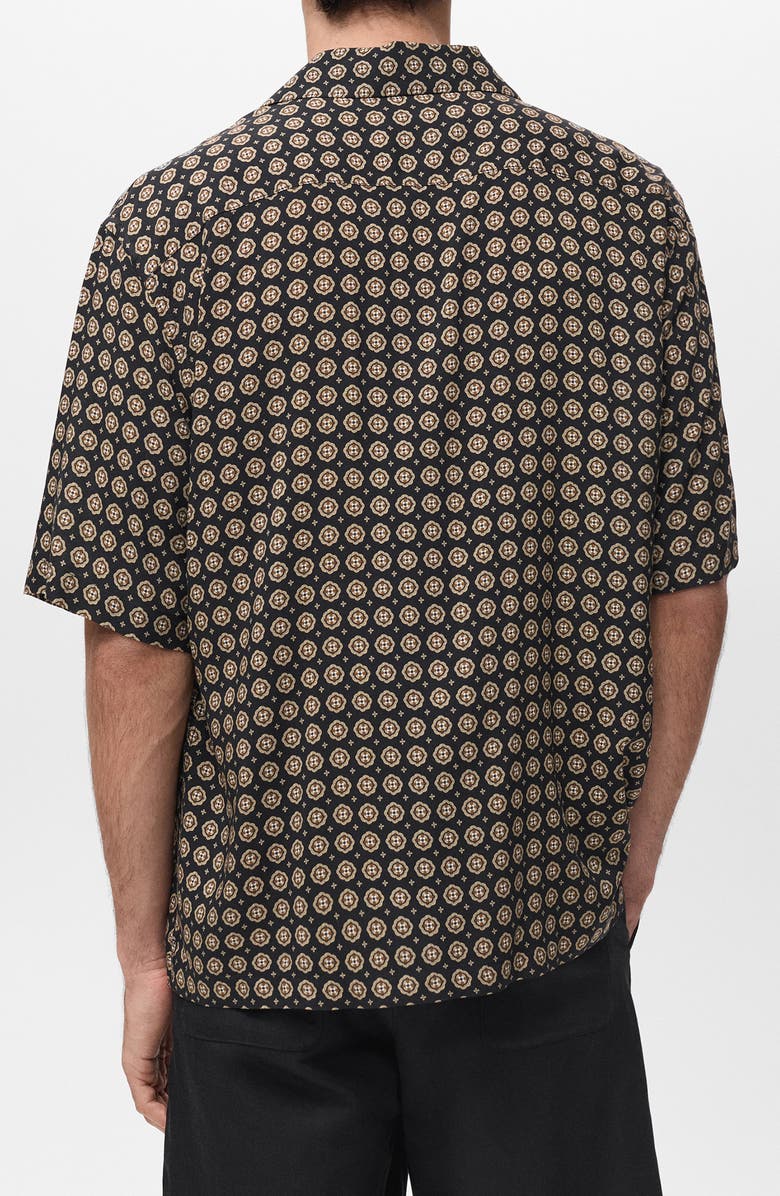 MANGO Print Regular Fit Short Sleeve Button-Up Camp Shirt, Alternate, color, 