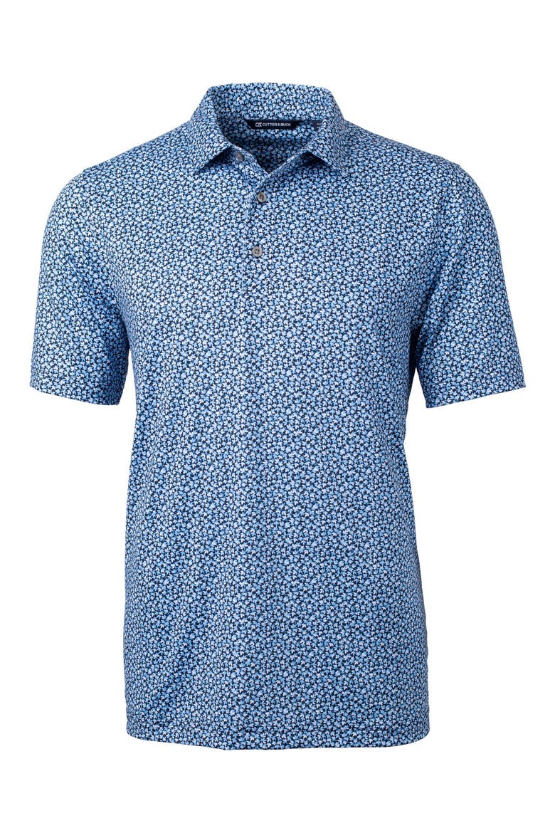 Magnolia Scatter Print Performance Polo, Alternate, color, ATLAS/ NAVY BLUE