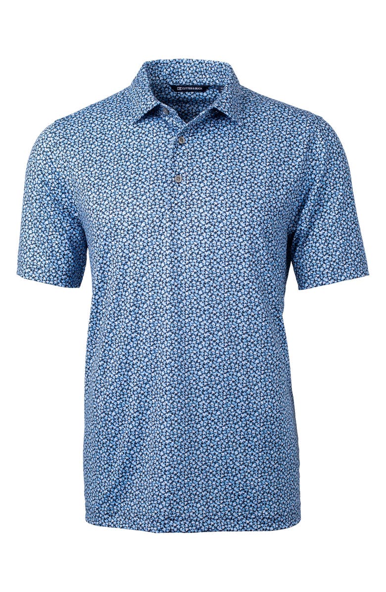Cutter & Buck Magnolia Scatter Print Performance Polo, Alternate, color, Atlas/ Navy Blue