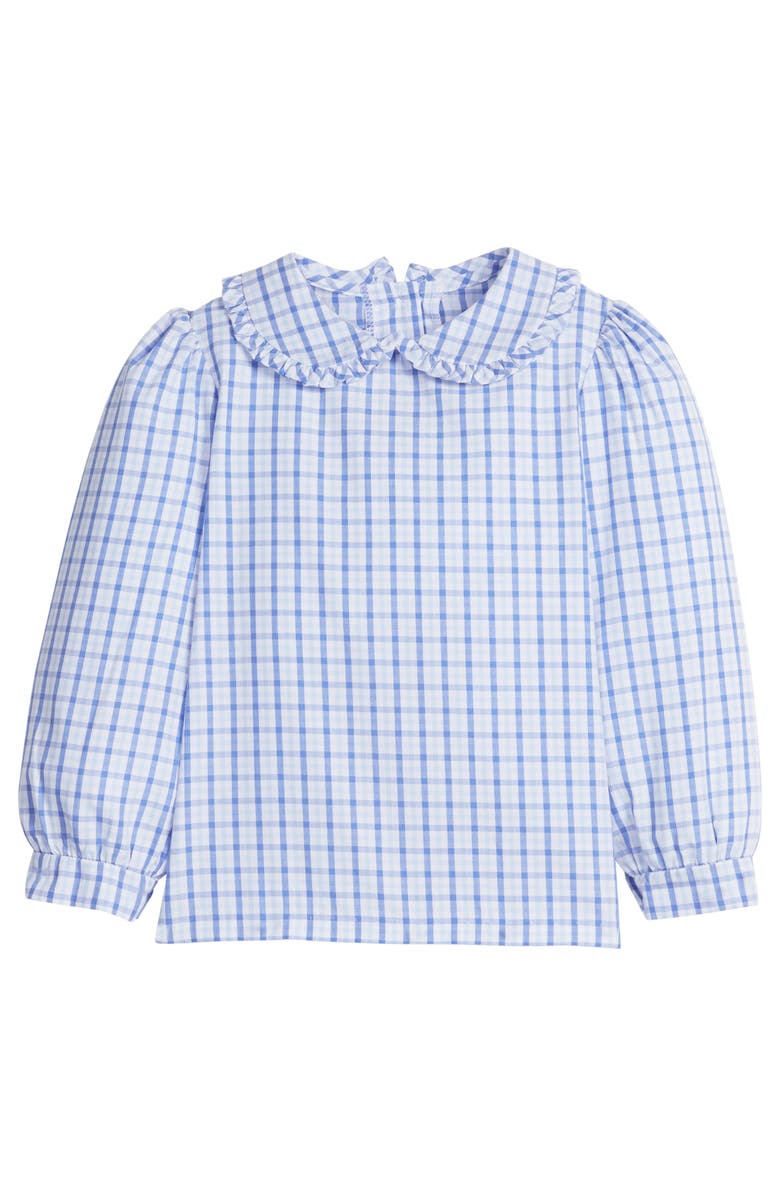 Little English Kids' Ruffled Peter Pan Blouse, Main, color, Woodberry Plaid