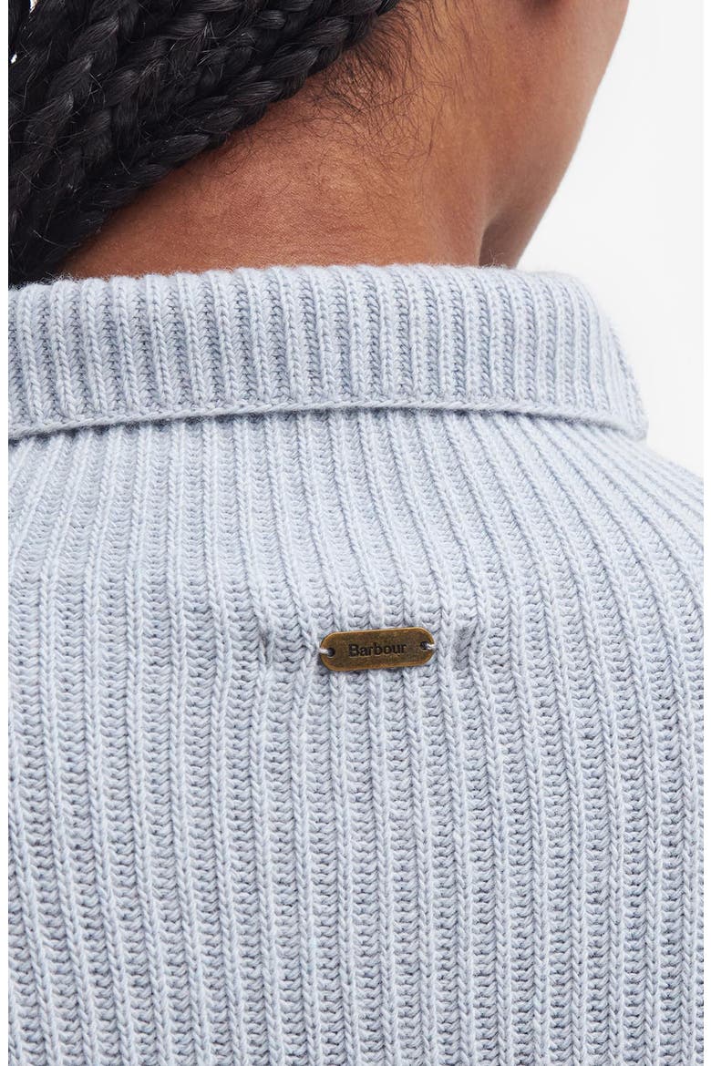 Nora Cotton & Wool Rib Funnel Neck Sweater, Alternate, color, PEARL BLUE