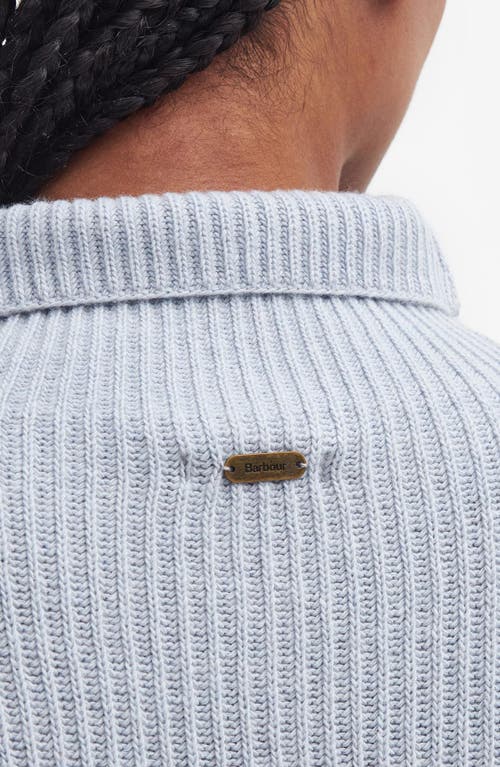 Barbour Nora Cotton & Wool Rib Funnel Neck Sweater In Blue