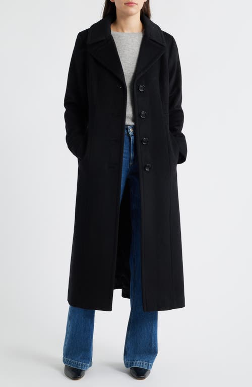 London Fog Wool Blend Longline Coat In Black