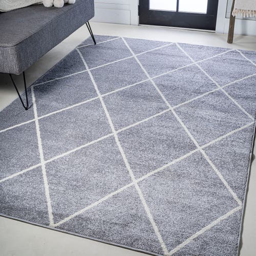 Jonathan Y Cole Minimalist Diamond Trellis Area Rug In Light Gray/white