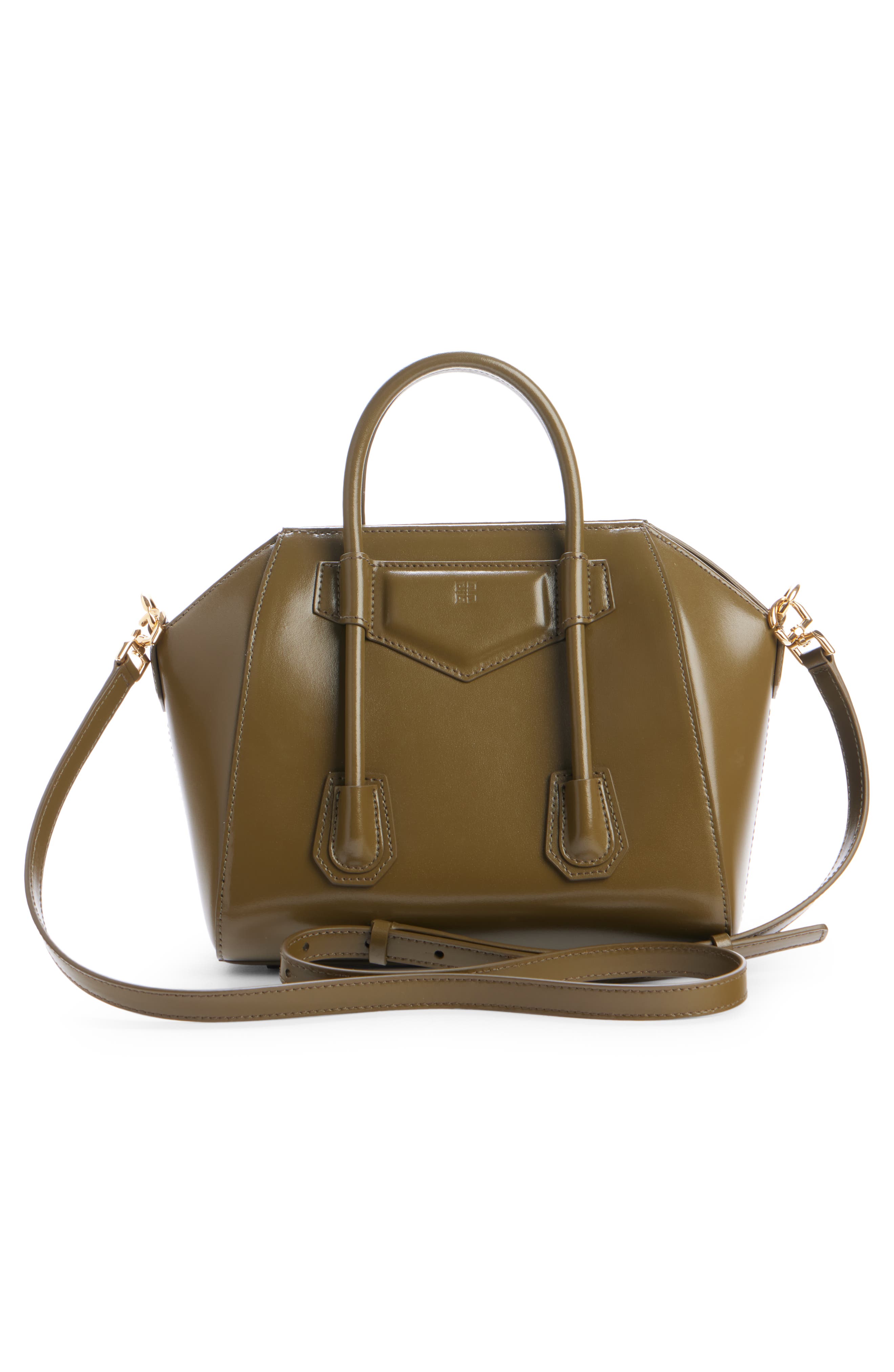 Givenchy Mini Antigona Lock Leather Satchel, Alternate, color, 