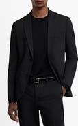 MANGO Superslim Fit Black Stretch Sport Coat