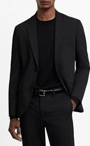 MANGO Superslim Fit Black Stretch Sport Coat