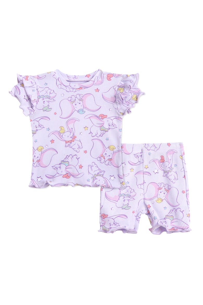 Dumbo 2-Piece T-Shirt and Bike Shorts Set, Main, color, Dumbo Purple