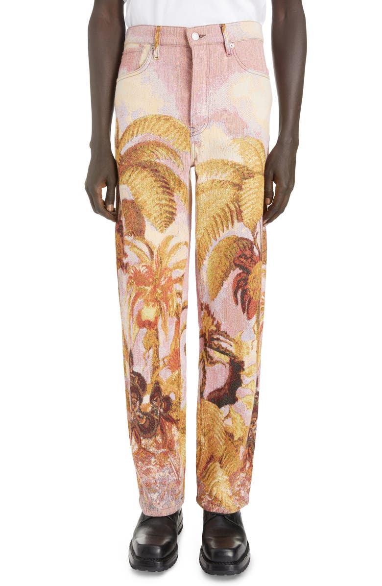 パンツ DRIES VAN NOTEN tweed pants Dries Van Noten Palm Jacquard Cotton Blend Tweed Pants | Nordstrom