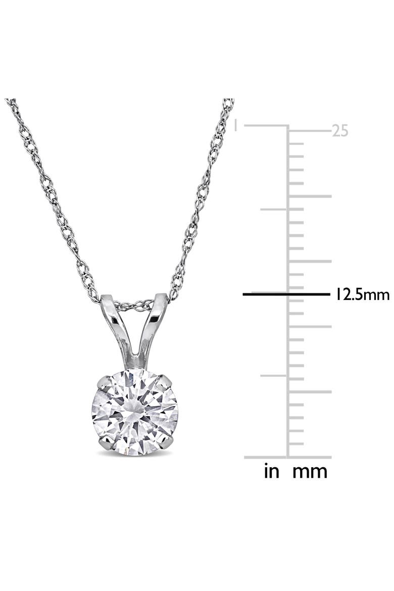 Lab-Grown Diamond Solitaire Necklace 14k Gold, Alternate, color, White Gold