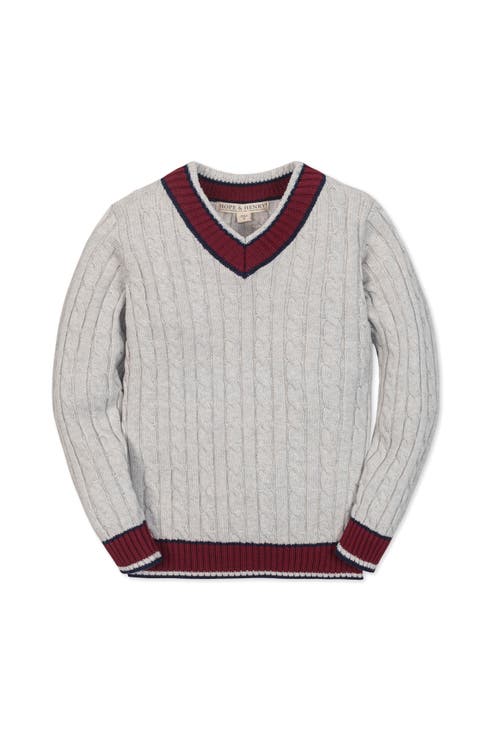 Kids' Organic Long Sleeve V-Neck Cricket Sweater