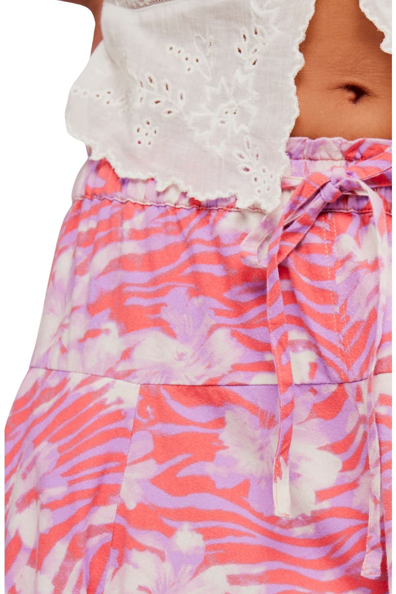 Zephyr Print Convertible Bustle Maxi Skirt, Alternate, color, CORAL COMBO