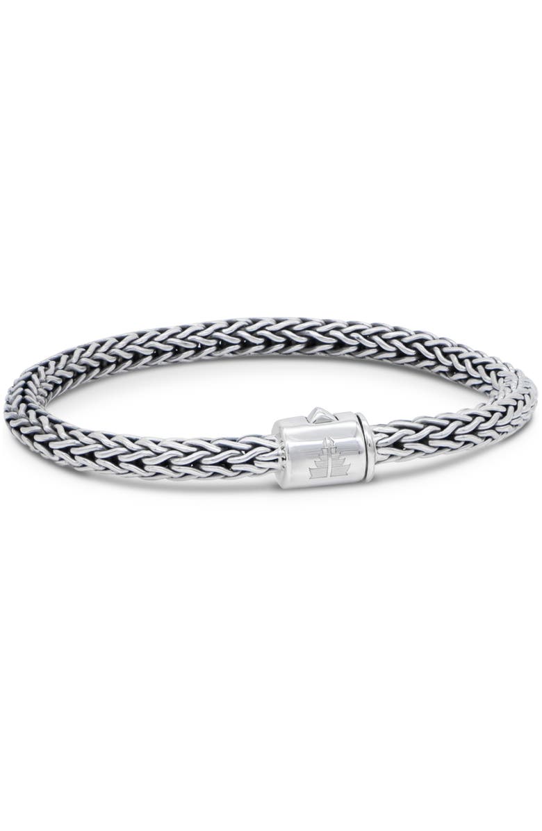 DEVATA Dragon Bone Round 5mm Chain Bracelet in Sterling Silver, Main, color, Silver