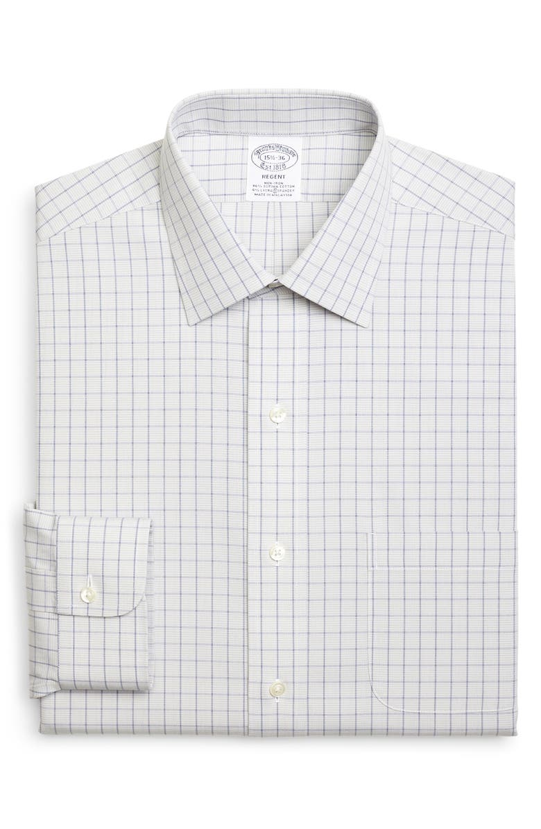 Brooks Brothers Regent Regular Fit Non-Iron Stretch Check Dress Shirt, Main, color, 