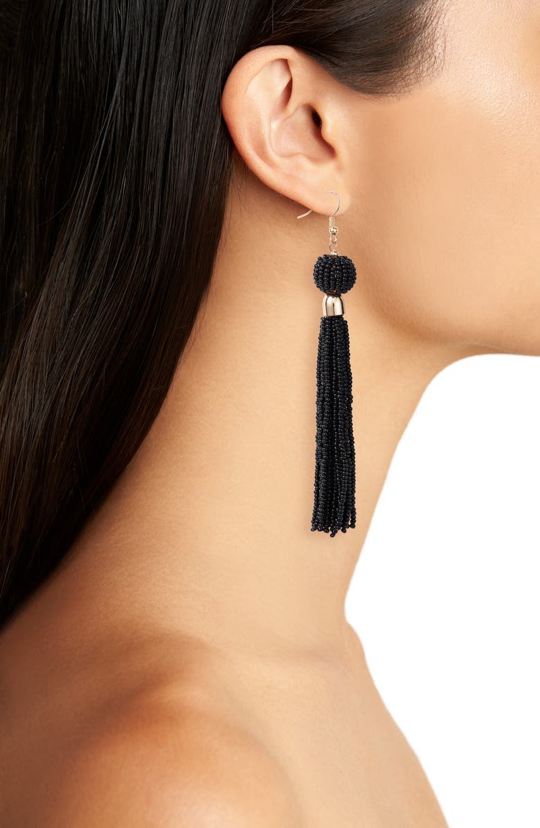BP. Beaded Fringe Drop Earrings, Alternate, color, 