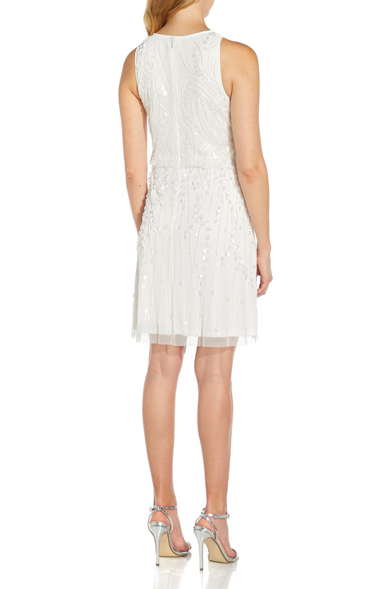 Adrianna Papell Beaded Blouson Dress, Alternate, color, 