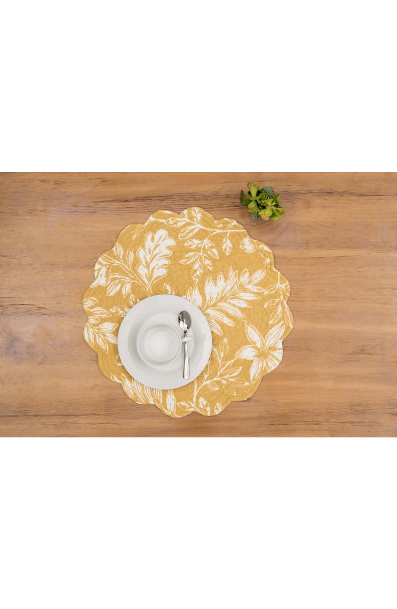 C&F Home Everview Gold Machine Wash Round Set of 6 Placemats 17", Alternate, color, Gold
