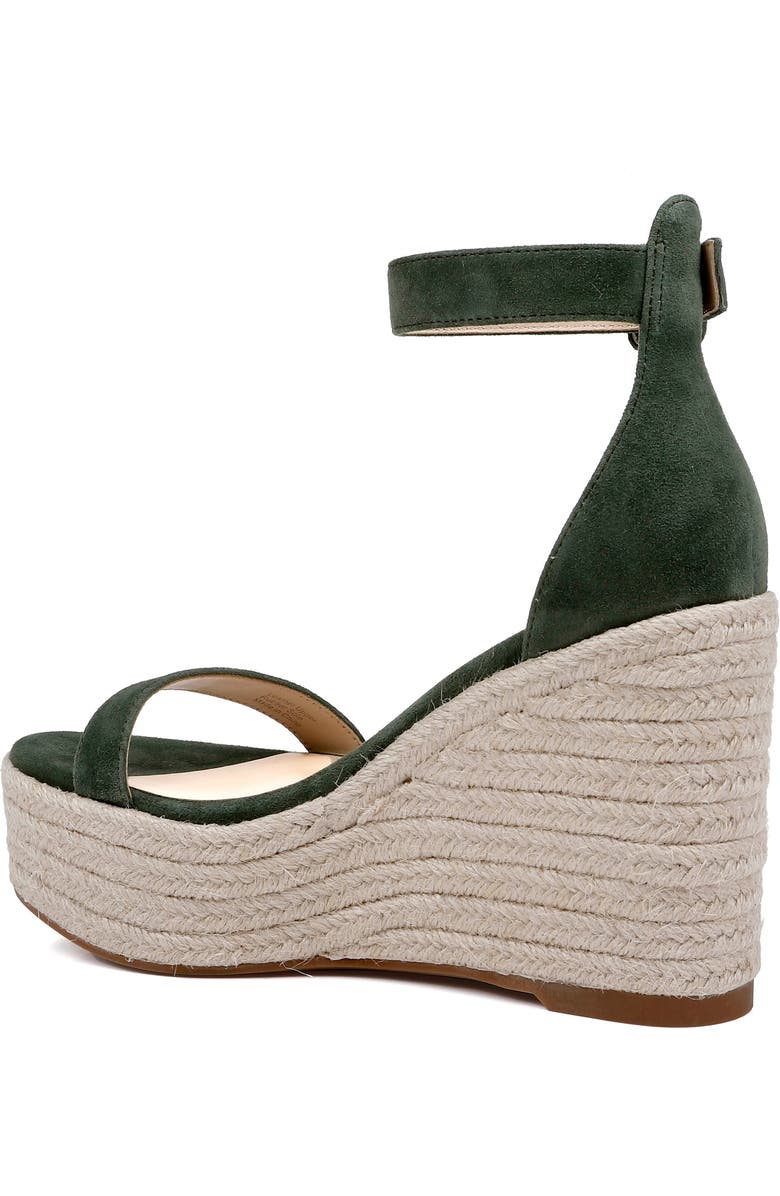 L'AGENCE Avice Ankle Strap Espadrille Platform Wedge Sandal, Alternate, color, Clover