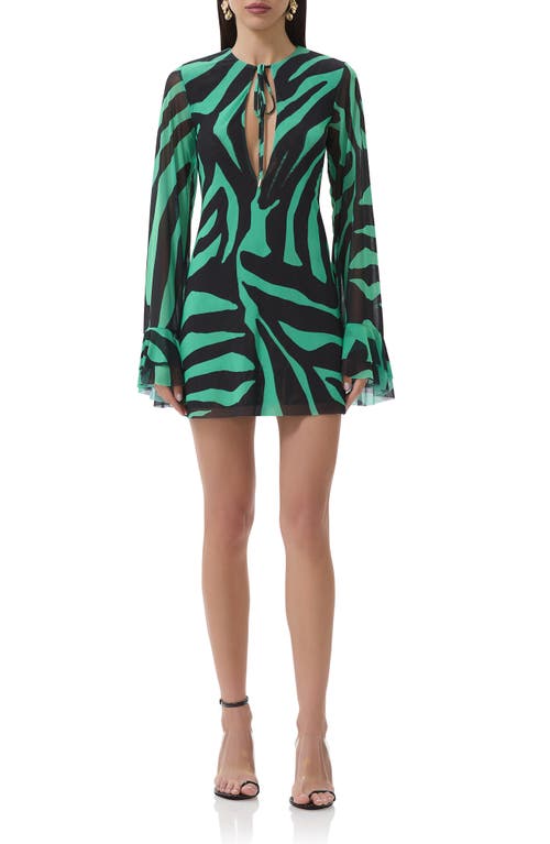 AFRM AFRM KORI CUTOUT BELL SLEEVE MESH MINIDRESS