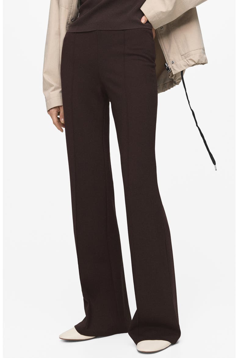 Seamed Detail Flare Leggings, Main, color, BROWN