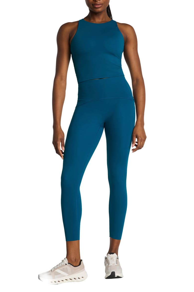 High Neck Crop Tank, Alternate, color, DEEP COVE