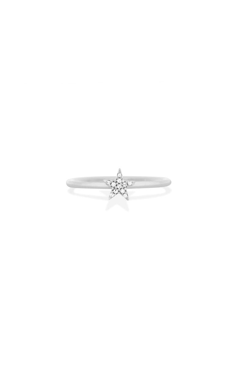 The Lovery Fine Jewelry Diamond Star Ring, Main, color, White Gold