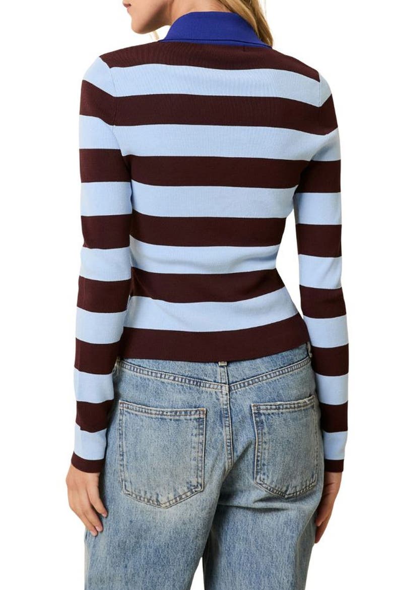 The Debra Rugby Stripe Top, Alternate, color, TWILIGHT / RAISIN BROWN