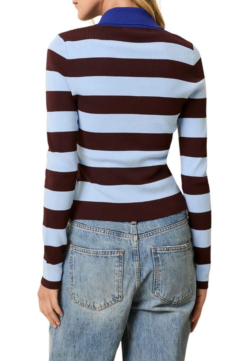 Solid & Striped The Debra Rugby Stripe Top, Alternate, color, Twilight / Raisin Brown