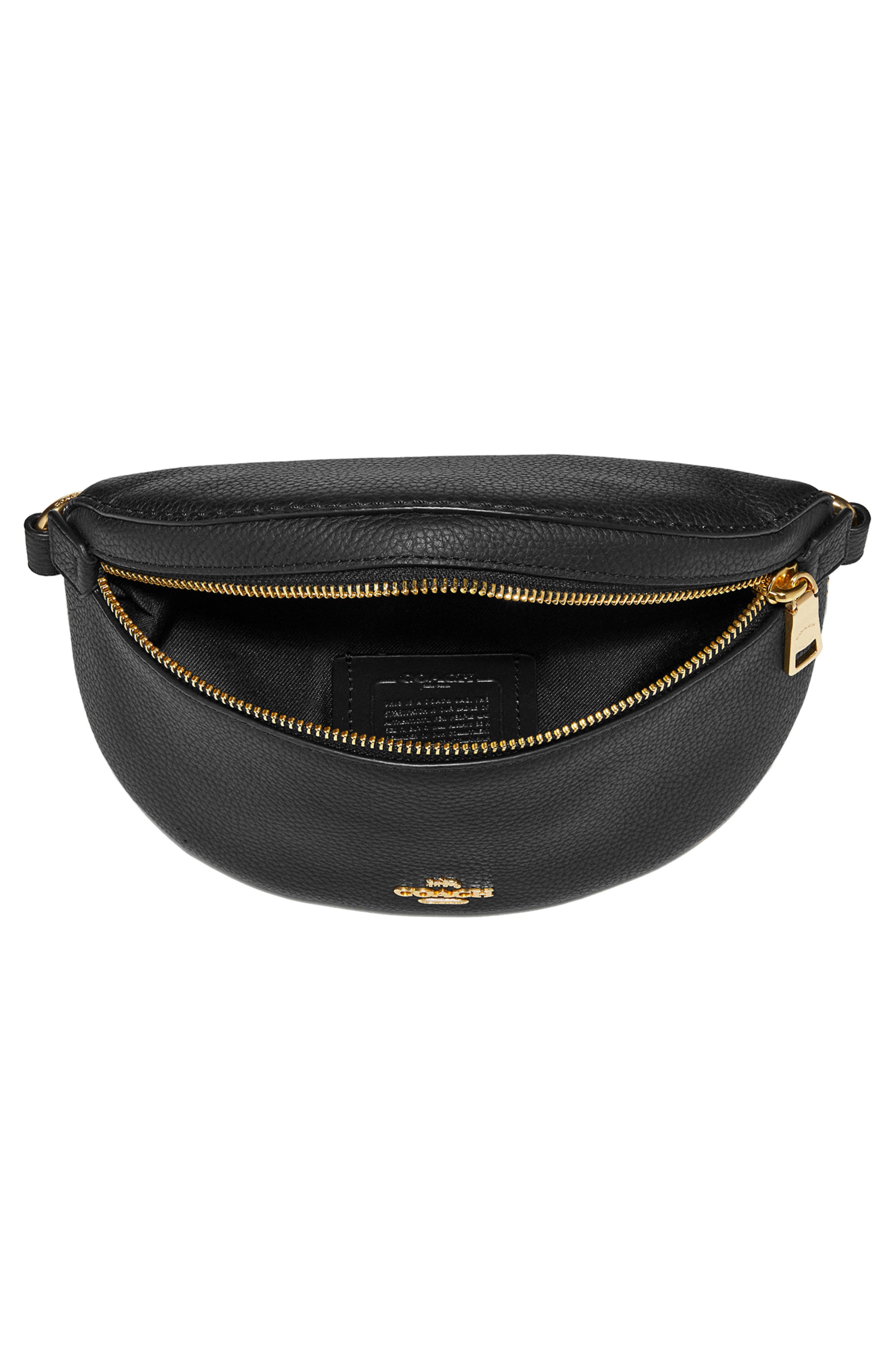 COACH Pebbled Leather Belt Bag, Alternate, color, 