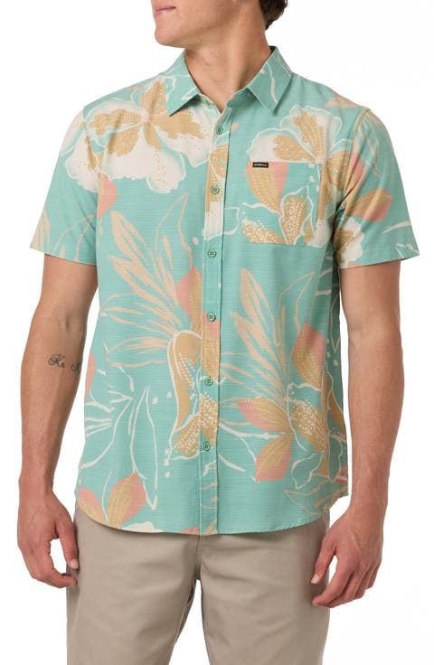 UPF Slub Standard Short Sleeve Performance Button-Up Shirt