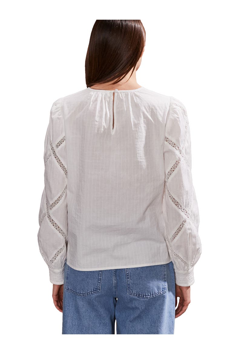 Diamond Lace Trim Blouse, Alternate, color, Ivory