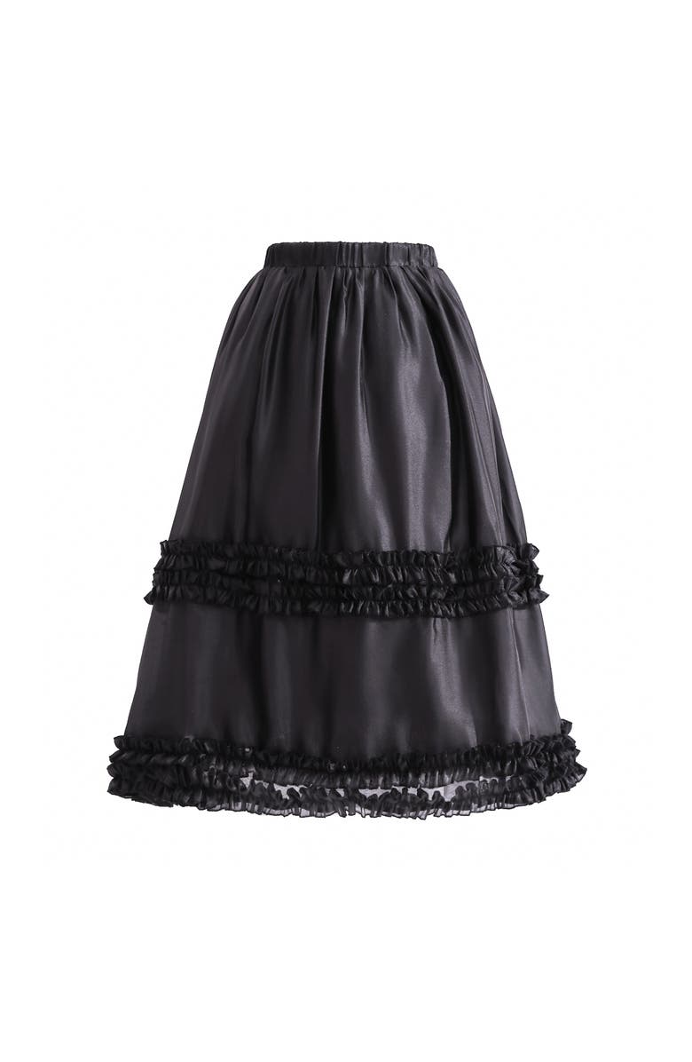 Tulleen Calista Ruffle Skirt Set, Alternate, color, Black