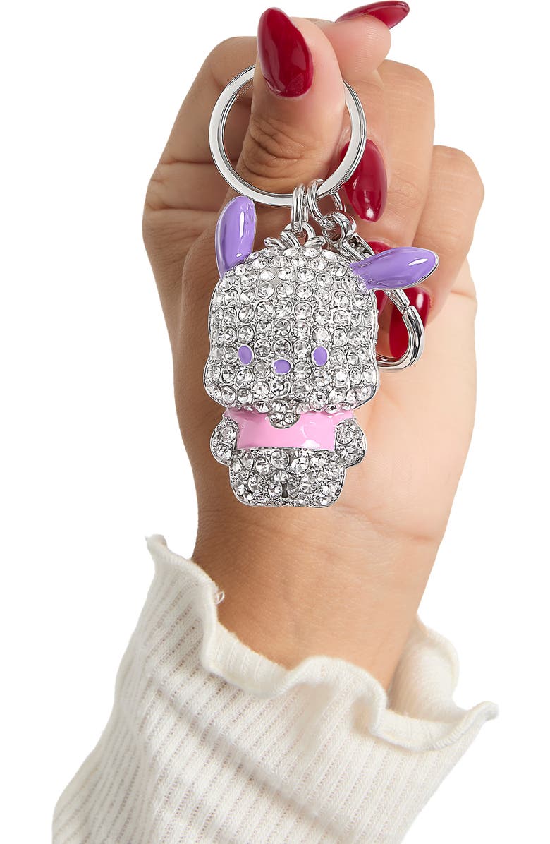 Hello Kitty Pochacco Pavé Keychain Bag Charm, Alternate, color, Clear, Multi