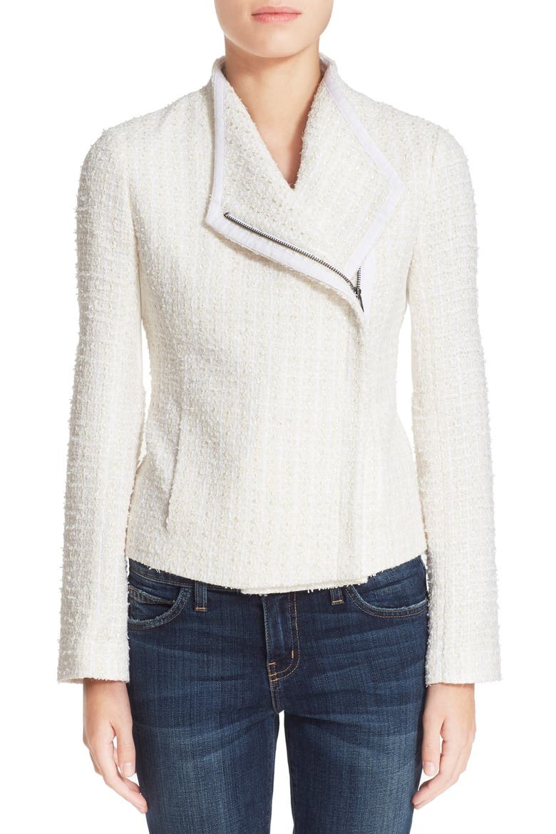 Metallic Tweed Jacket, Main, color, CREAM