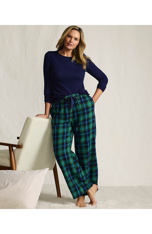 Lands' End Plus Size Flannel Wide Leg Sleep Pants In Animal Print
