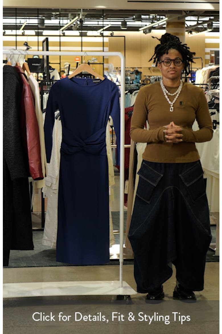 Punto Milano Gathered Waist Long Sleeve Maxi Dress video