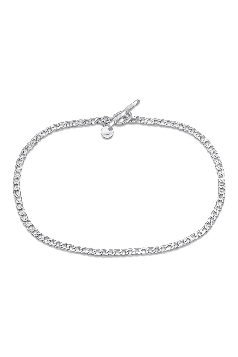 Sterling Silver Curb Chain Bracelet, Main, color, SILVER