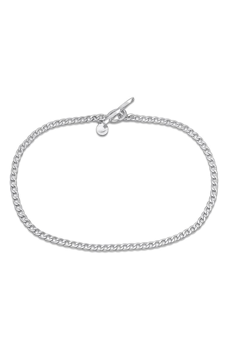 DELMAR Sterling Silver Curb Chain Bracelet, Main, color,